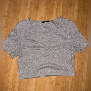 Cross Over V neck Crop top